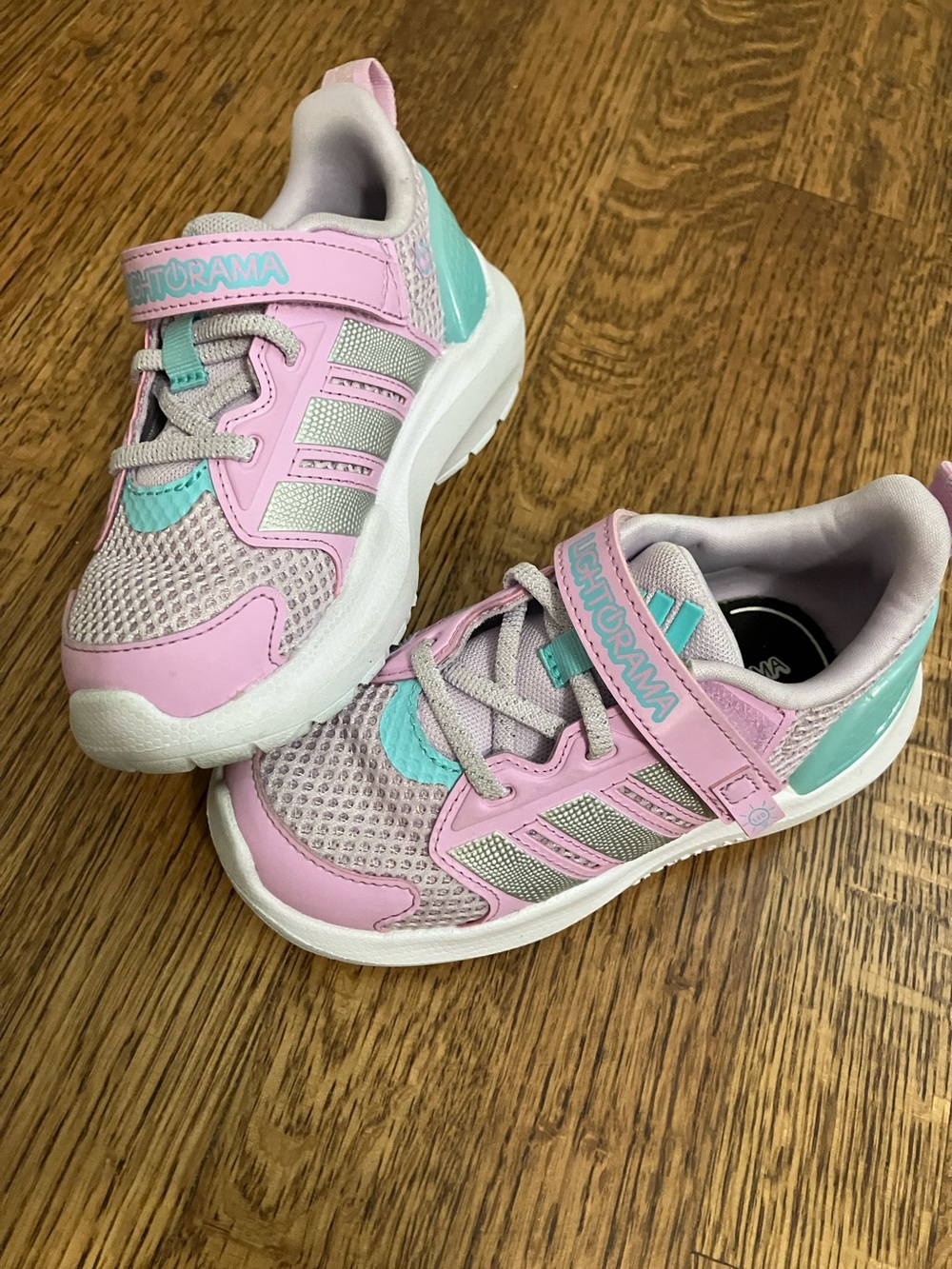 adidas Kids Pink and Teal Athletic Sneakers